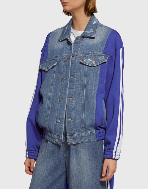 SJYP Isko Premium Jersey Mix Fleece Lined Denim Jacket (Denim,Jackets) | Shirtjacken