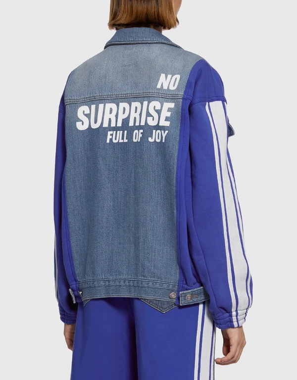 SJYP Isko Premium Jersey Mix Fleece Lined Denim Jacket