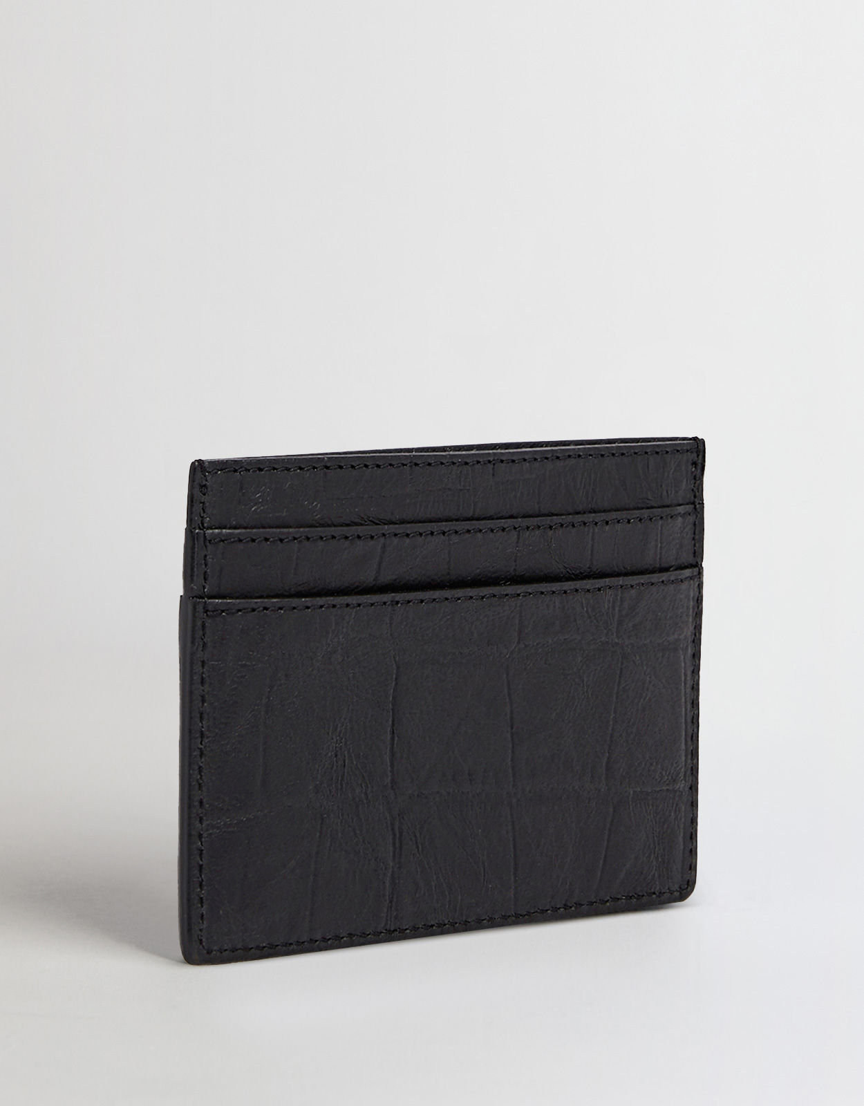 Saint Laurent Men's Cassandre Lamb Leather Crocodile Embossed