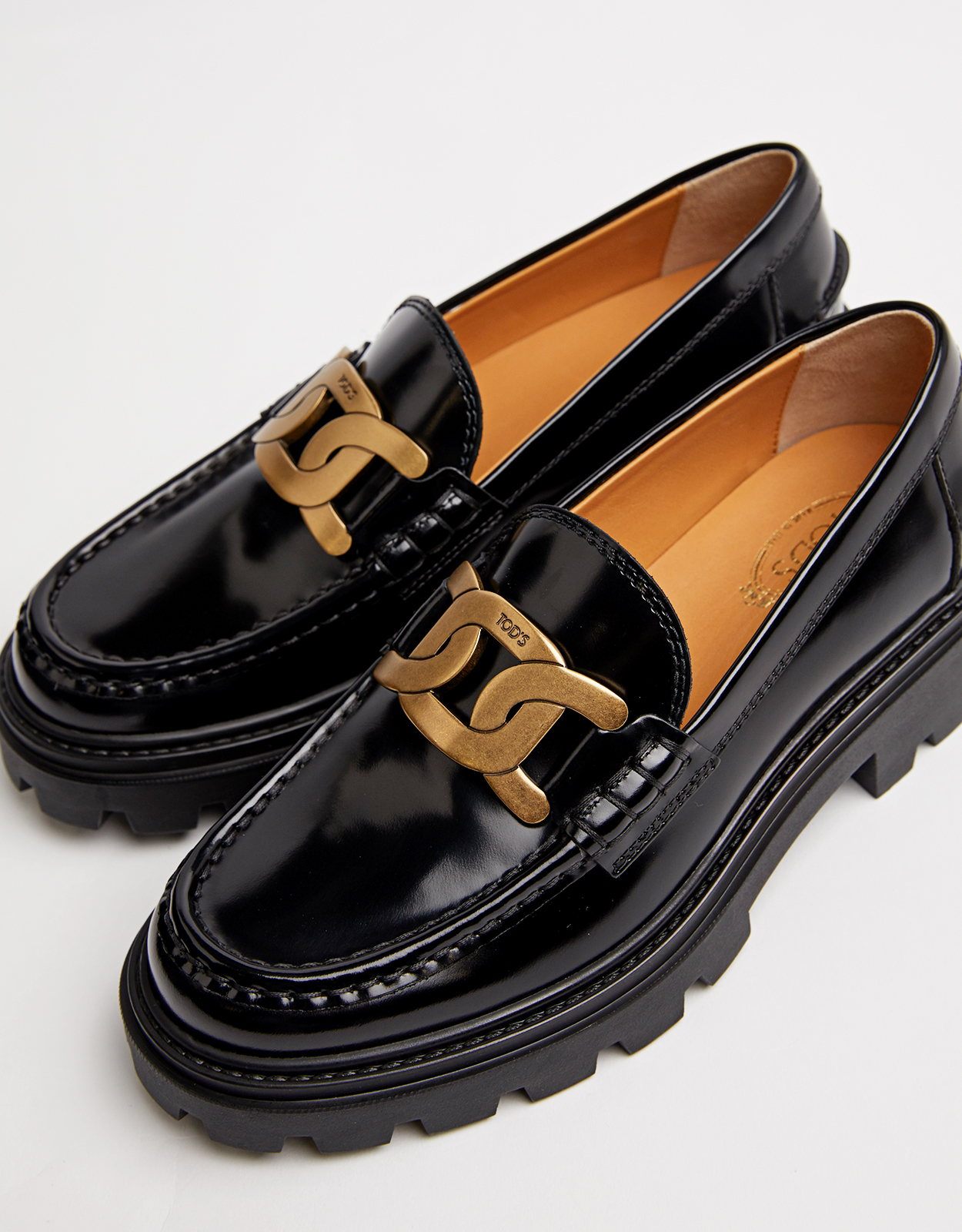 Tod's Kate Leather Round Toe ローファー (フラット) IFCHIC.COM