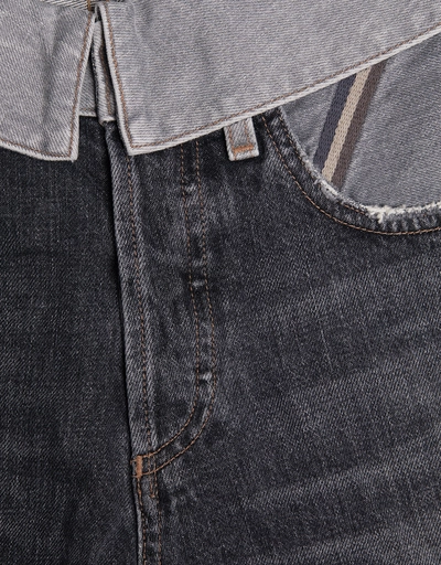 Flip Fold-over High-rised Distressed Denim Shorts