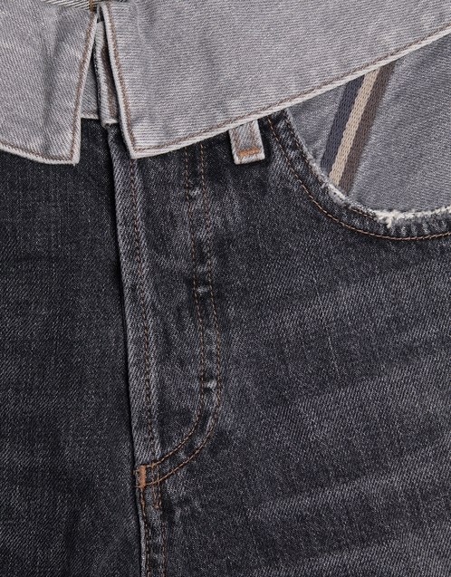 Jean Atelier Flip Fold-over High-rised Distressed Denim Shorts (Shorts ...