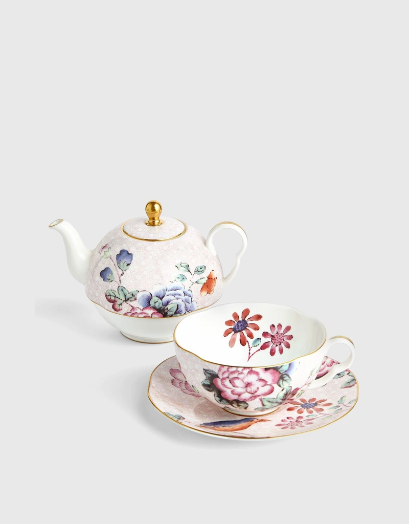 Wedgwood Cuckoo Bone China For One Teapot Set () IFCHIC.COM