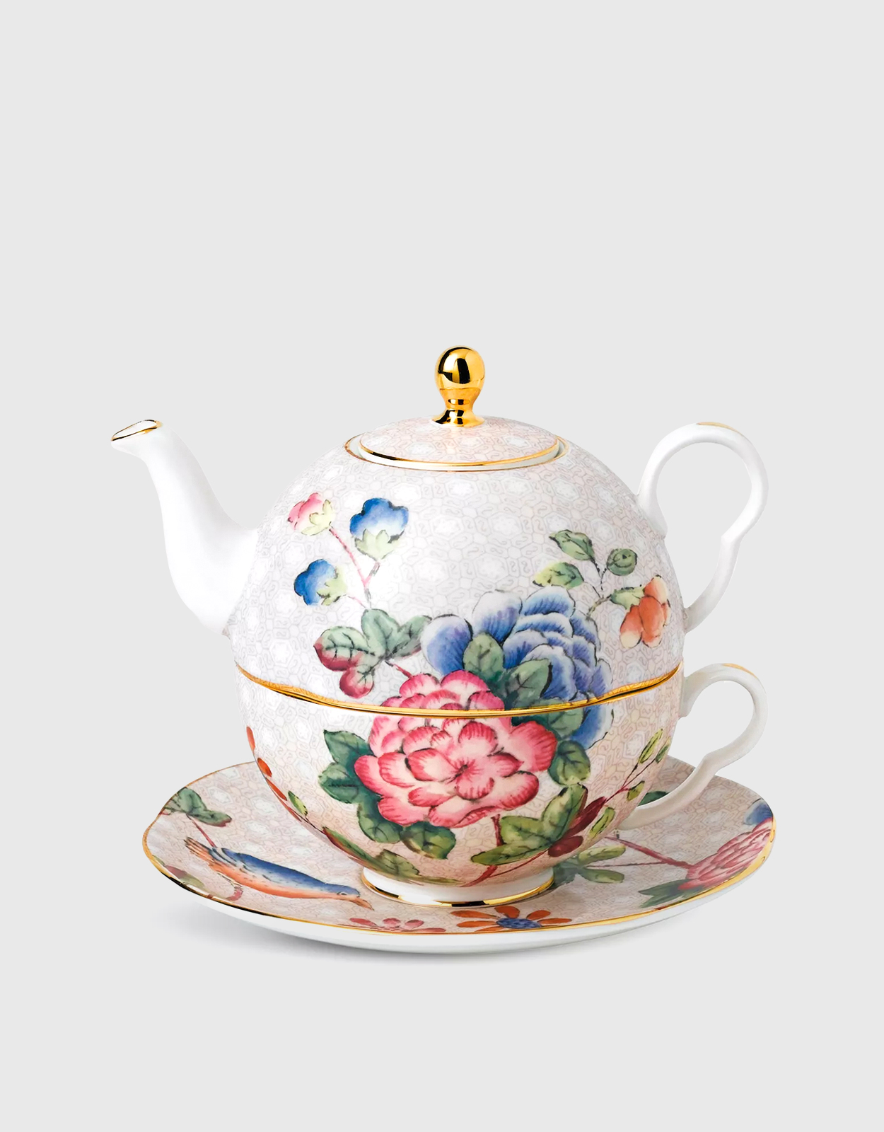 Wedgwood Cuckoo Bone China For One Teapot Set () IFCHIC.COM