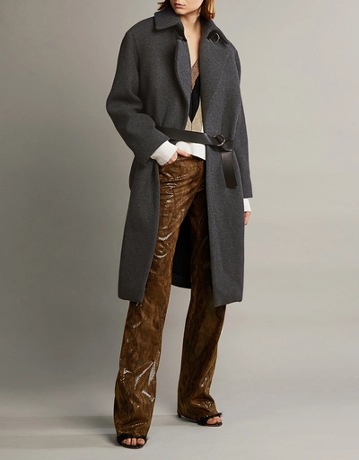 Accelerate Wool-blend Belted Long Coat