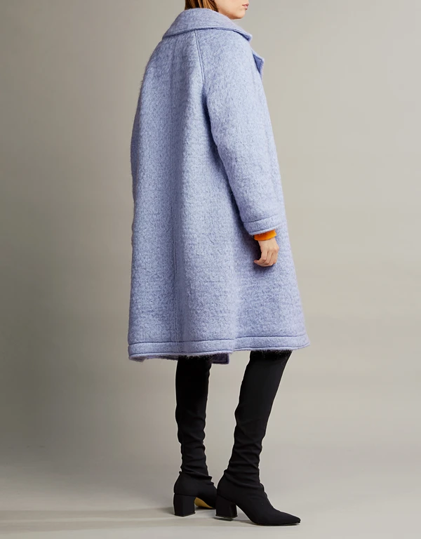 Oversized Wool-blend Knee Length Coat