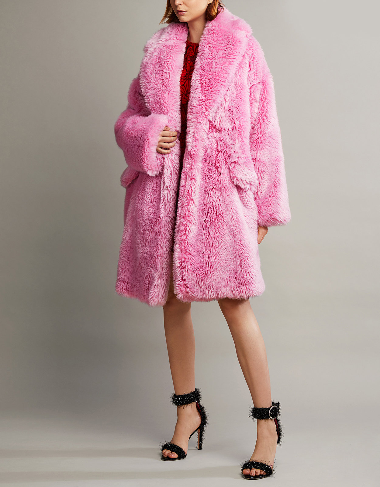 msgm faux fur coat