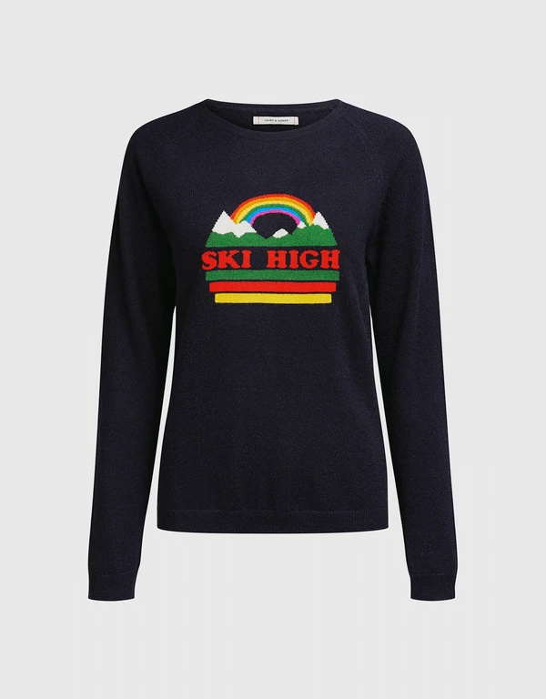 Chinti & Parker Ski High Rainbow Cashmere-blend Sweater