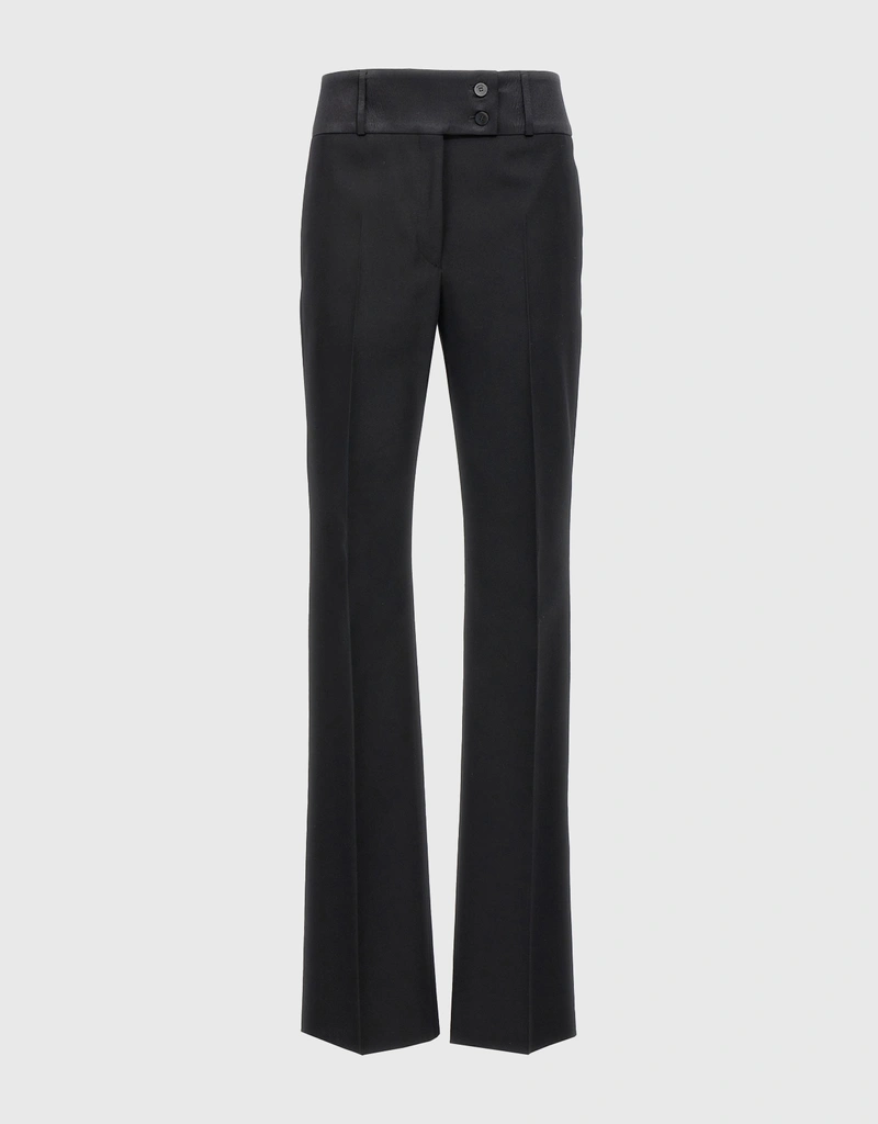 Salvatore Ferragamo Virgin Wool Straight Leg Tuxedo パンツ (パンツ