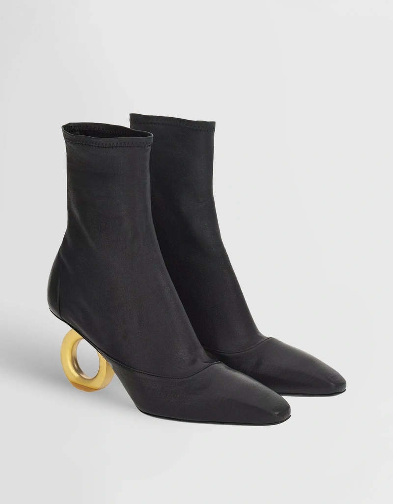 Salvatore Ferragamo Adhar Nappa Leather Mid-Heeled アンクルブーツ