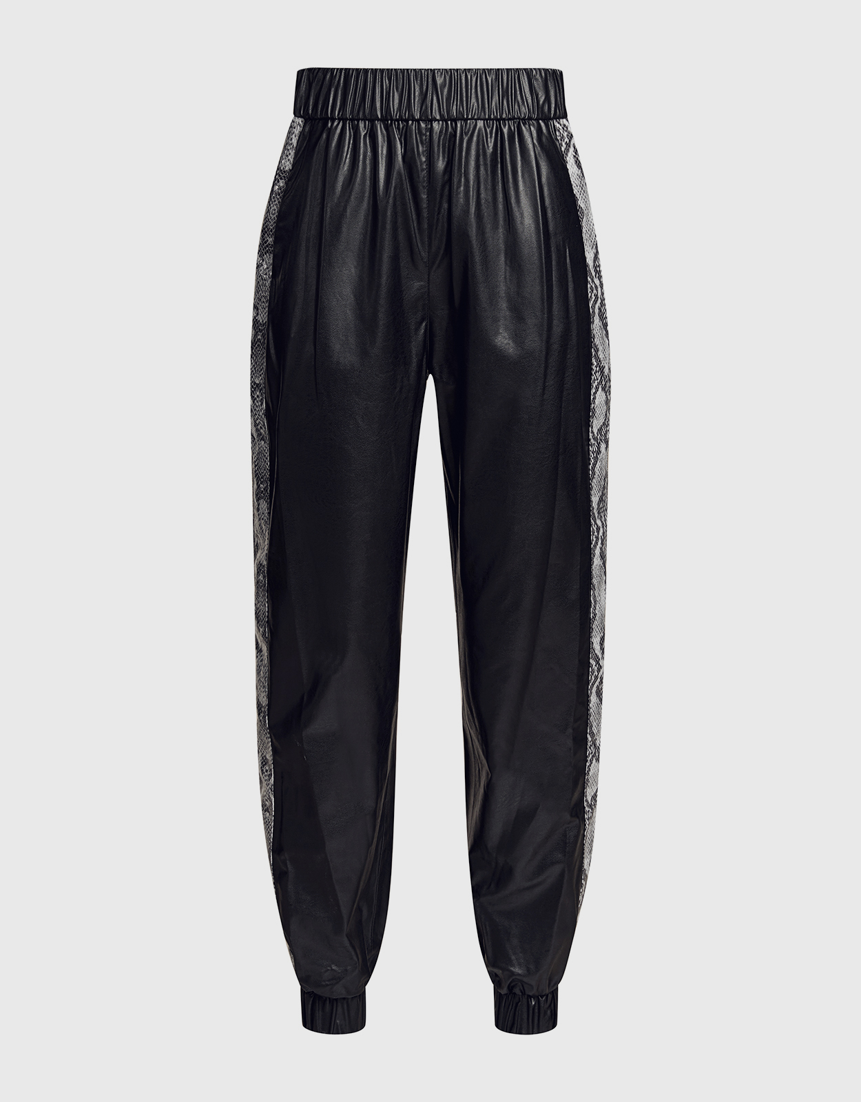 MSGM Snake Trim Patchwork Faux Leather Track Pants - IT 38　MSGM スネーク トリム パッチワーク フェイク レザー トラック パンツ - IT 38 MSGM