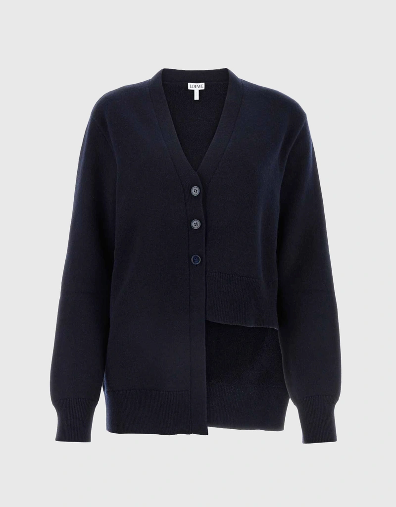 Loewe Cashmere Asymmetric Hemline Cardigan (ニットウェア) IFCHIC.COM