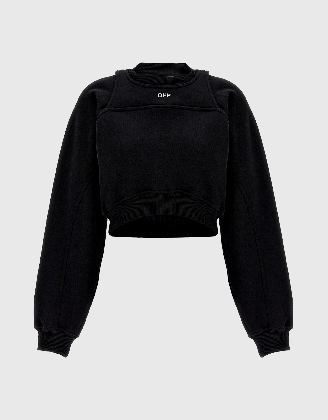Off-White Off-White Cotton Crewneck Cropped Sweatshirt - XXL　オフホワイト コットン クルーネック クロップド スウェットシャツ - XXL