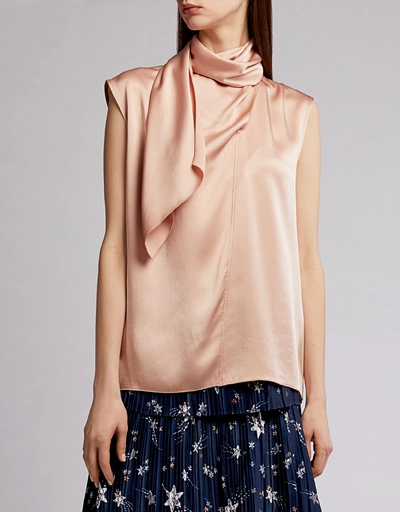 Birley 領巾設計縐綢緞面女式襯衫