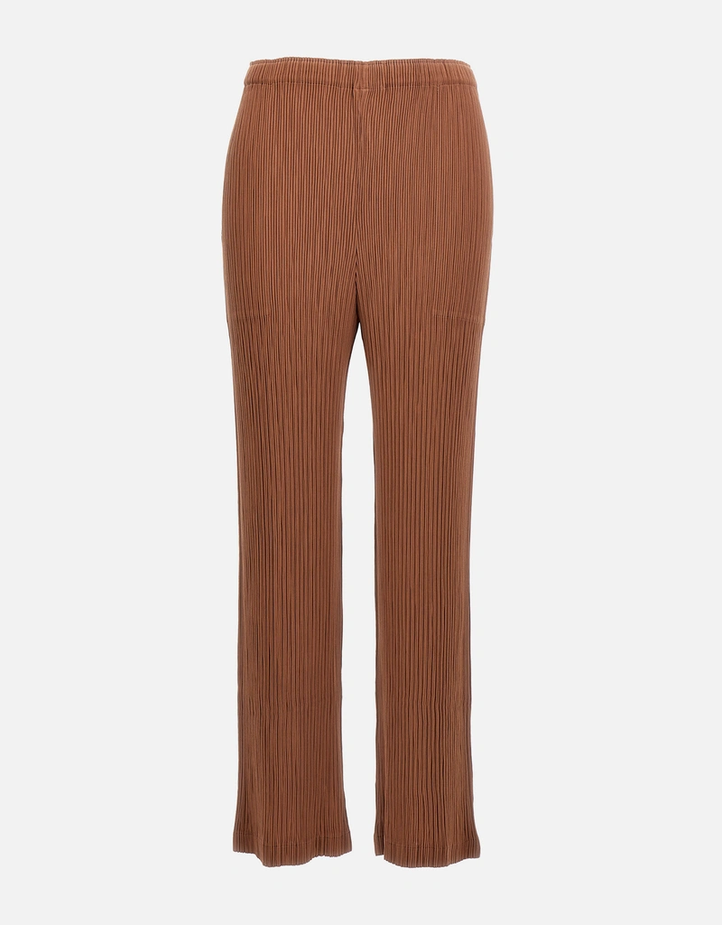 Issey Miyake Hatching Pleats Elastic Waistband ストレートレッグ