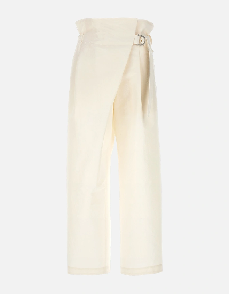 Issey Miyake Enfold Cotton Blend Wide Leg ストレートレッグパンツ
