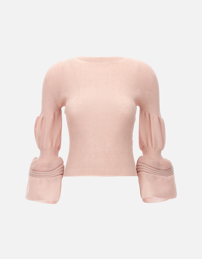 Issey Miyake Assemblage Branch Knit Puff Sleeves Top () IFCHIC.COM