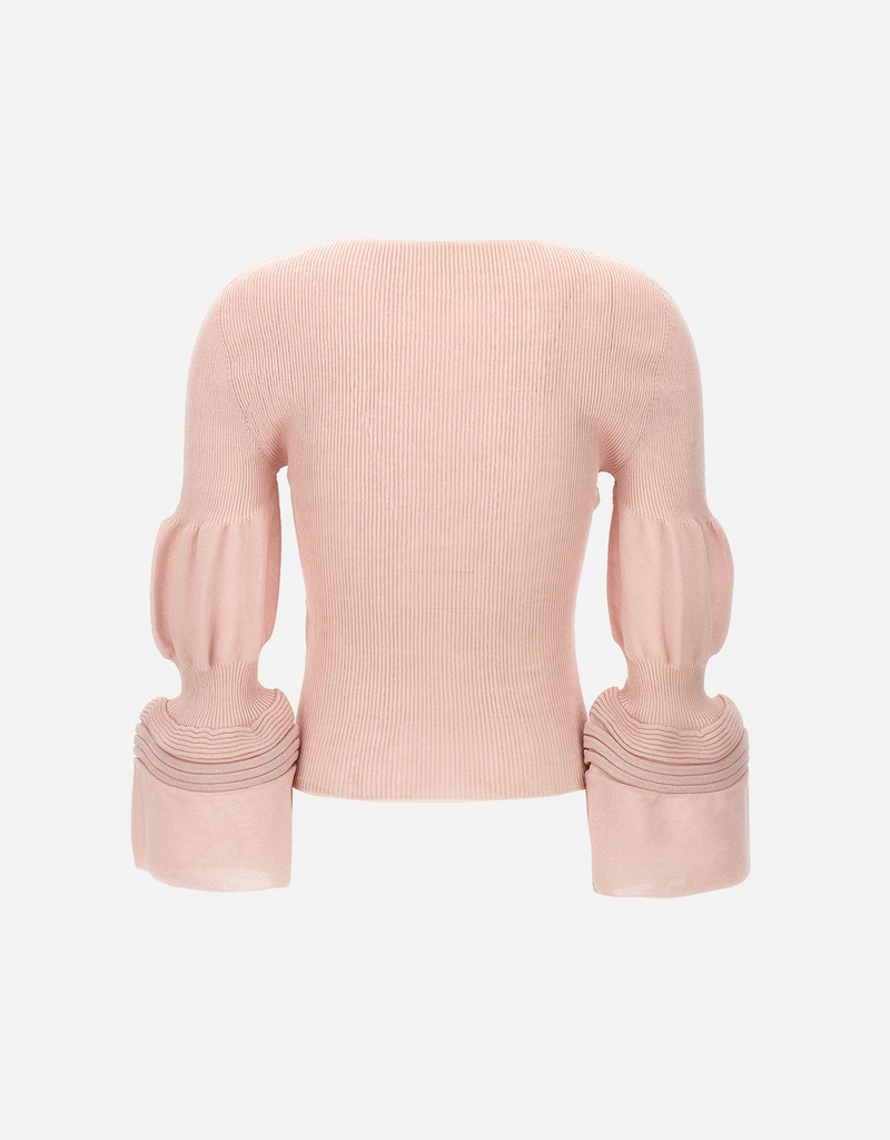 Issey Miyake Assemblage Branch Knit Puff Sleeves Top () IFCHIC.COM