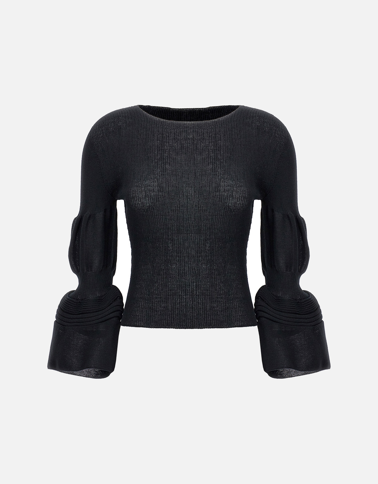 Issey Miyake Assemblage Branch Knit Puff Sleeves Top - 2　イッセイ ミヤケ アッサンブラージュ ブランチ ニット パフ スリーブ トップ - 2 Issey