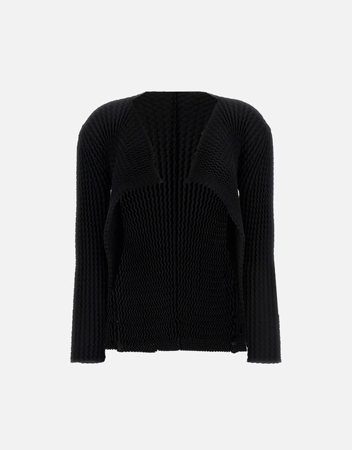 Issey Miyake Spongy Cotton Blend Pleated Cardigan () IFCHIC.COM