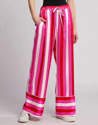 Sing Me To Sleep Silk Satin Striped Pajama Pants