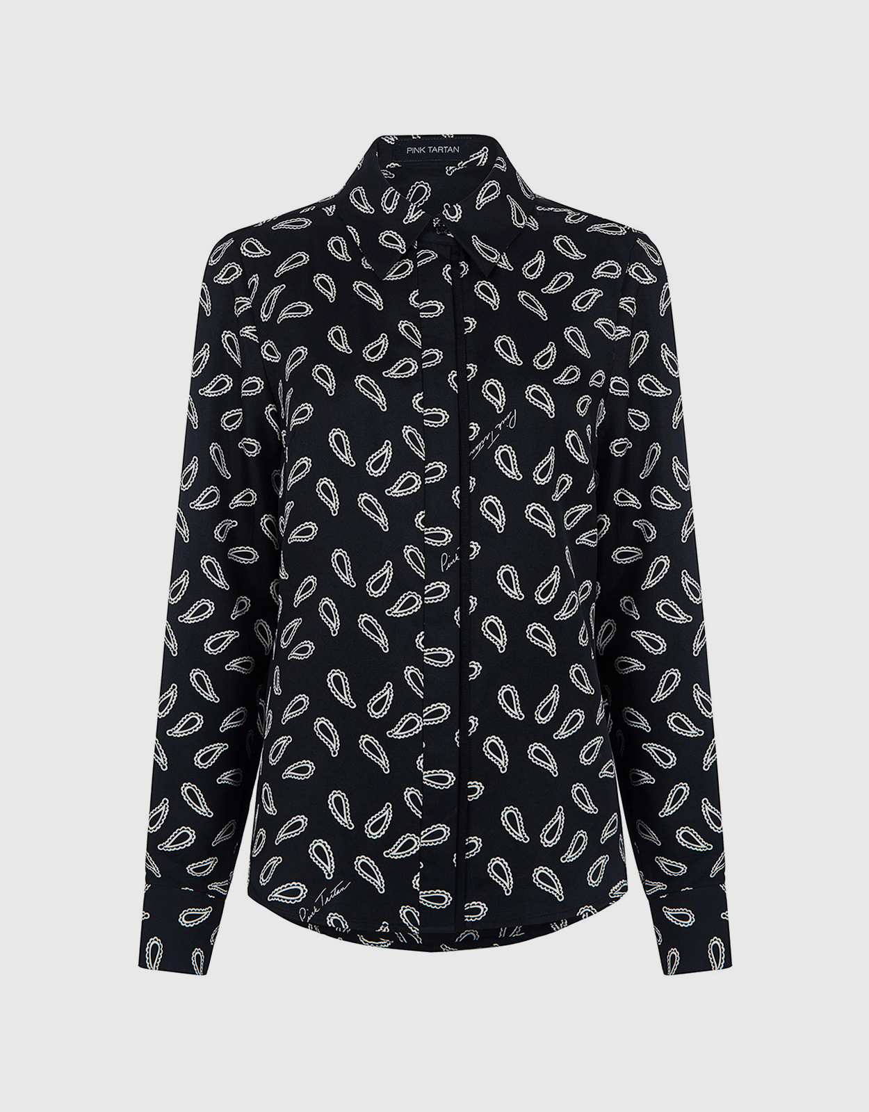 Pink Tartan Baby Paisley Silk Blouse - US 4