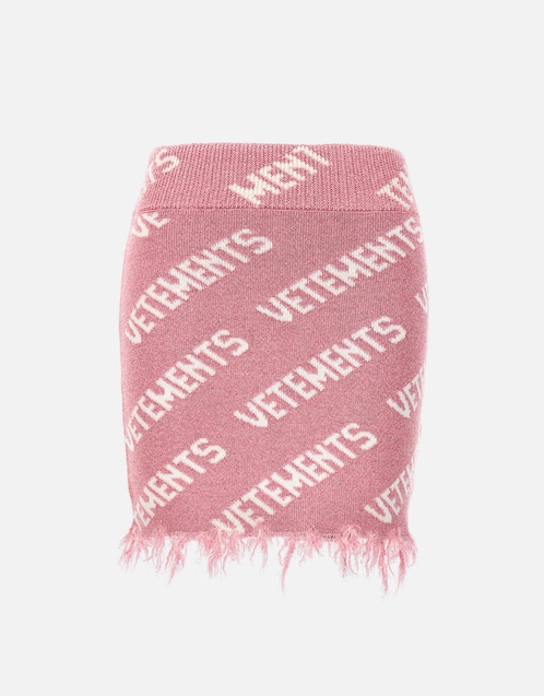 Vetements All-Over Logo Viscose Blend Mini Skirt () IFCHIC.COM