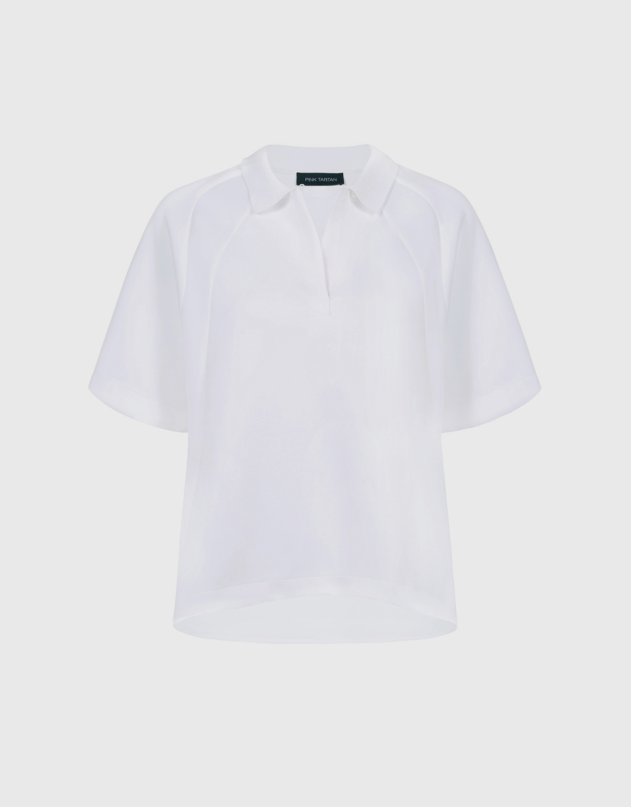 Pink Tartan Boxy Air Knit Polo Shirt - M