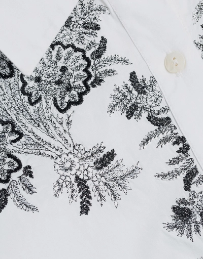 Embroidered Ruffle Sleeve Shirt