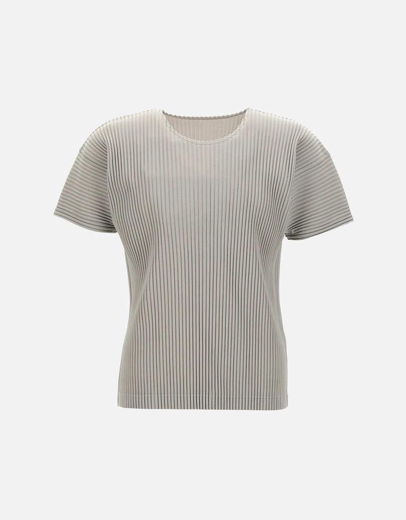 ISSEY MIYAKE HOMME PLISSÉ グレー Tシャツ サイズ3 Homme Plisse' Issey Miyake Men's Pleated Crewneck Short Sleeves T
