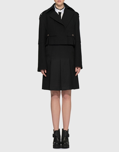 Double-breasted wool Short Coat