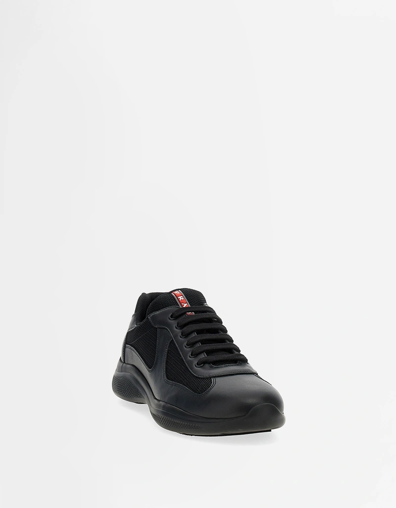 Prada Men's America's Cup Leather And Bike Fabric スニーカー
