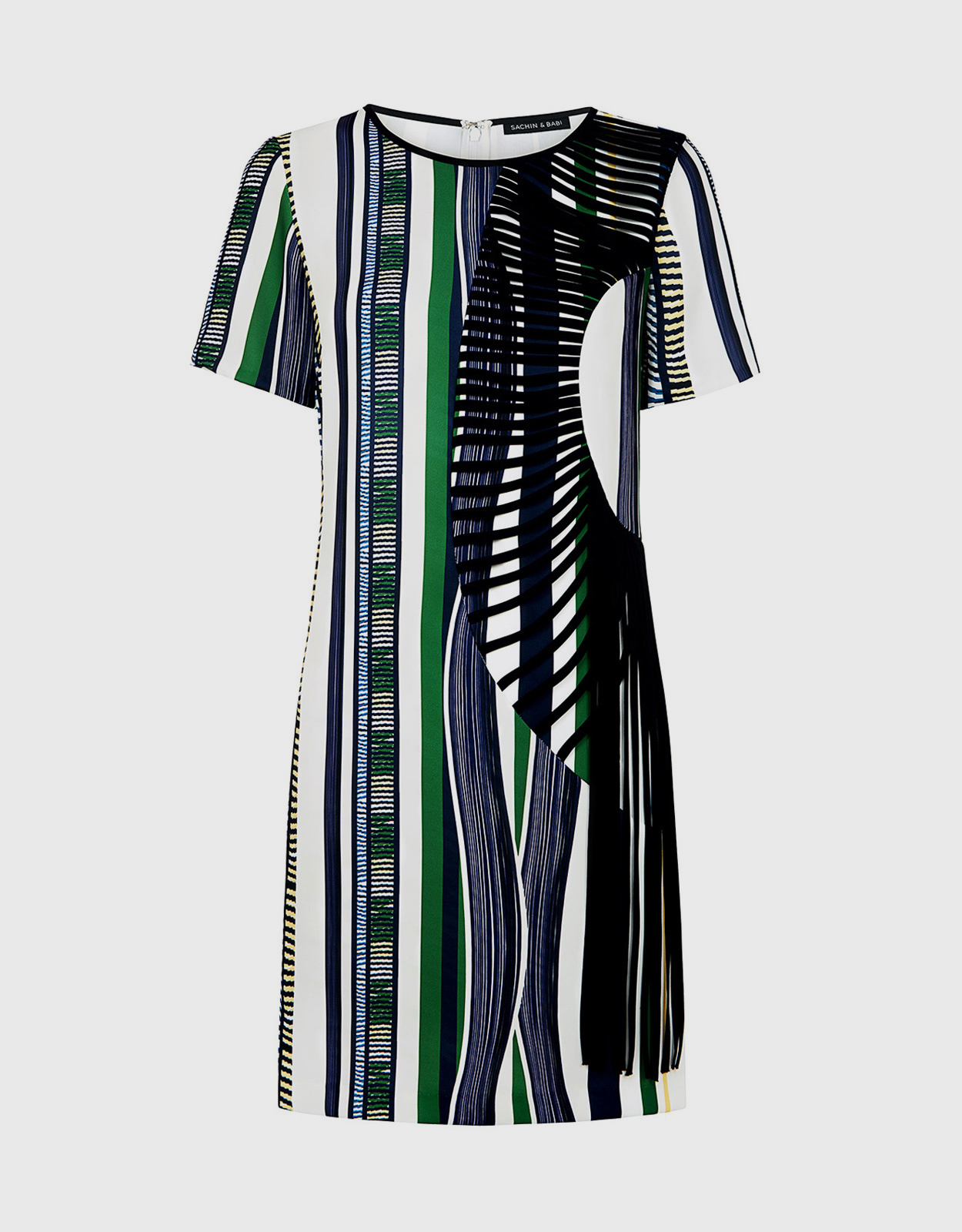Sachin & Babi Dorca Embellished Striped Mini Dress - US 4