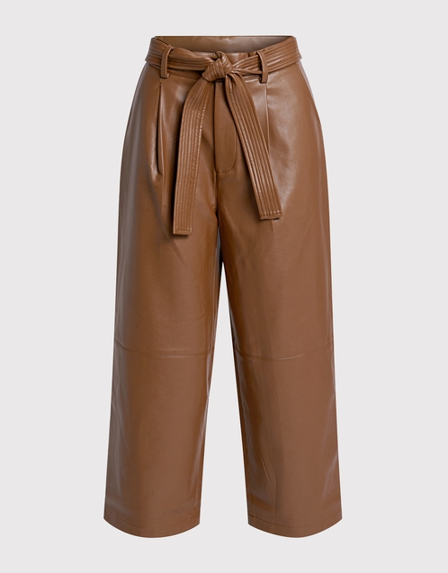 Alexis Roy Vegan Leather Wide-leg Pants 