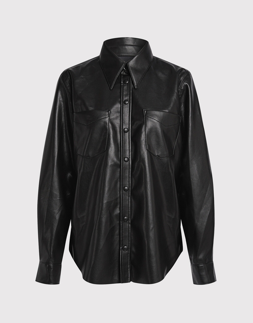 AGOLDE Paloma Vegan Leather Shirt (Tops 