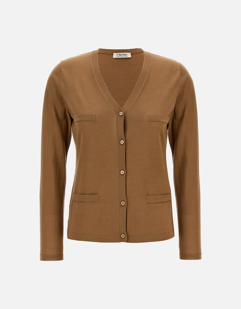 新品 マックスマーラ MaxMara カーディガン キャメル S Max Mara ケニアウール長袖カーディガン () IFCHIC.COM