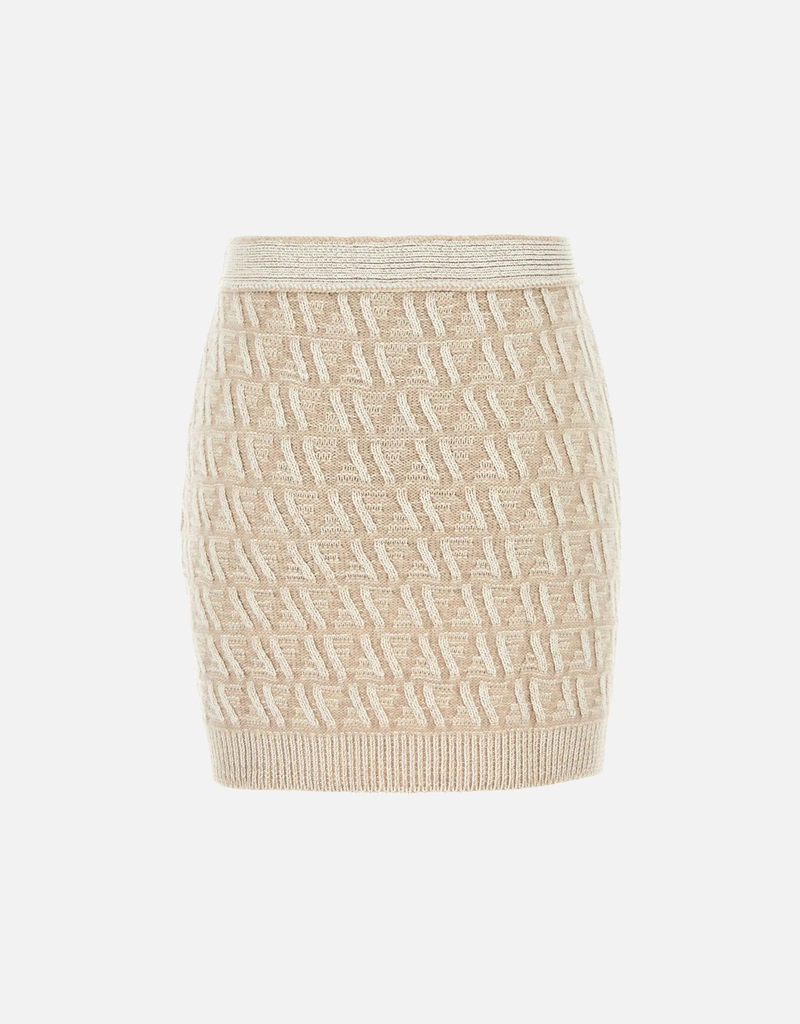 Fendi FF Silk Blend Embroidered Mini Skirt () IFCHIC.COM