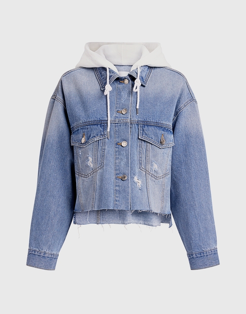 cropped hooded denim jacket
