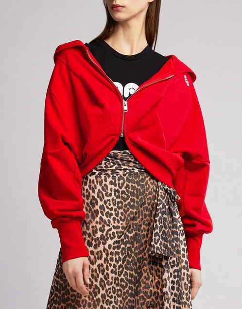 MSGM Ruched Hoodie Cropped Jacket (Jackets,Casual) IFCHIC.COM