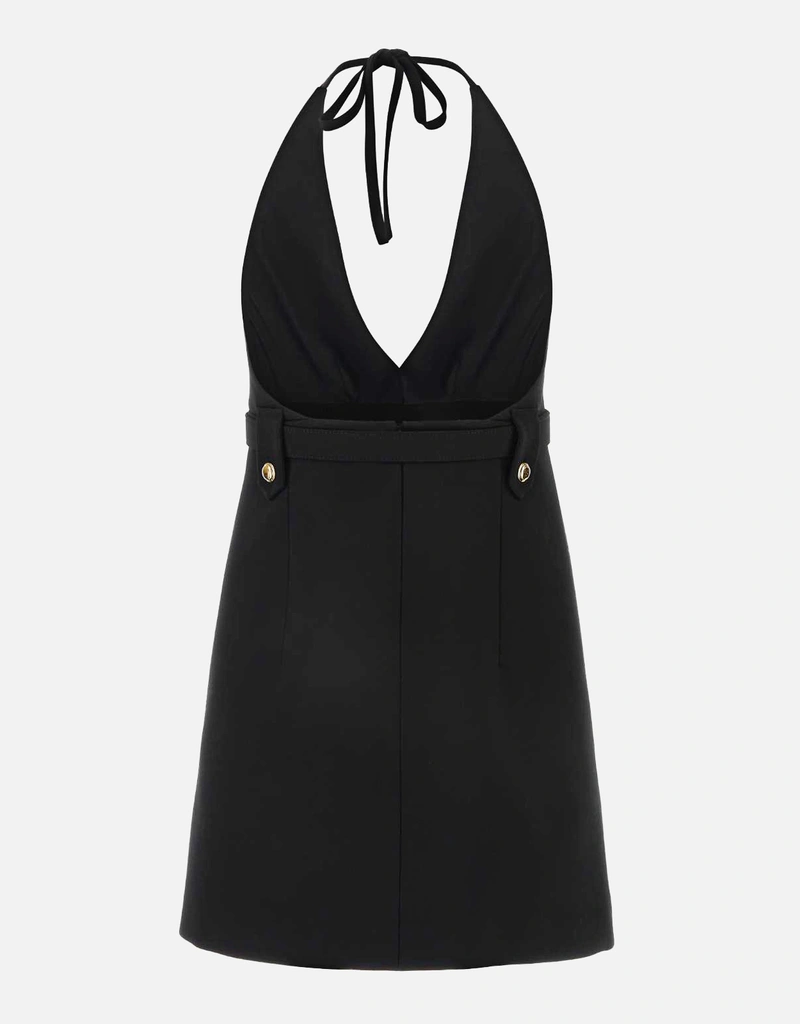 Miu Miu Stretch Wool Tie-Fastened Mini Dress () IFCHIC.COM
