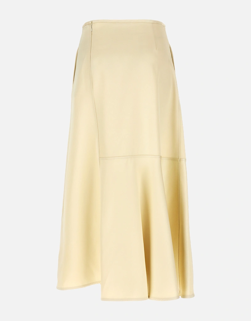 Jil Sander Silk Blend Midi Skirt () IFCHIC.COM