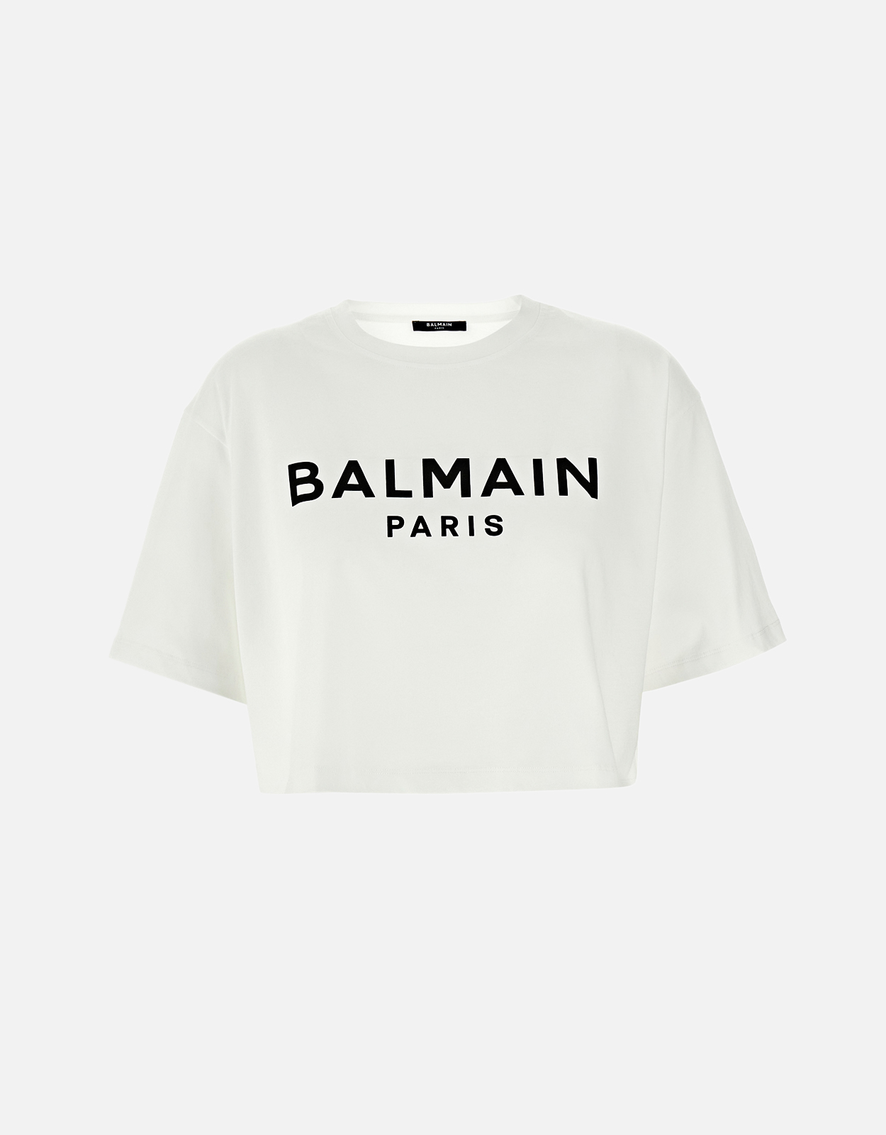 Balmain Logo Cotton Cropped T-Shirt () IFCHIC.COM