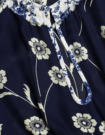 Cold Shoulder Floral Midi Dress
