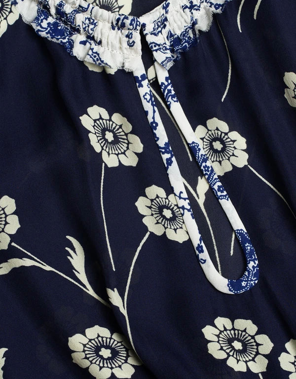 Derek Lam 10 Crosby Cold Shoulder Floral Midi Dress