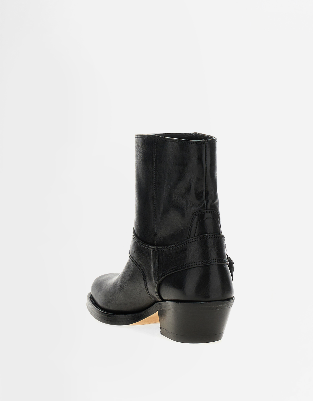 Isabel Marant Akson Gaucho Cow Leather Low-Heeled Ankle Boots