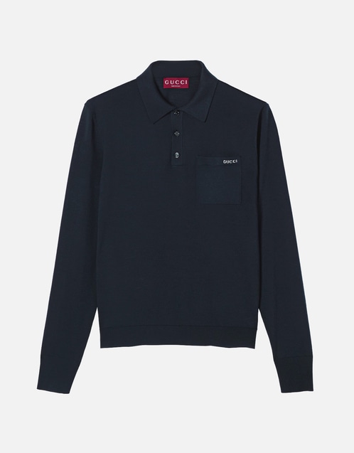 Gucci Men's Wool Knit Polo Shirt () IFCHIC.COM