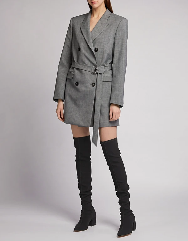 IRO Dignify Plaid Wool-blend Blazer Mini Dress