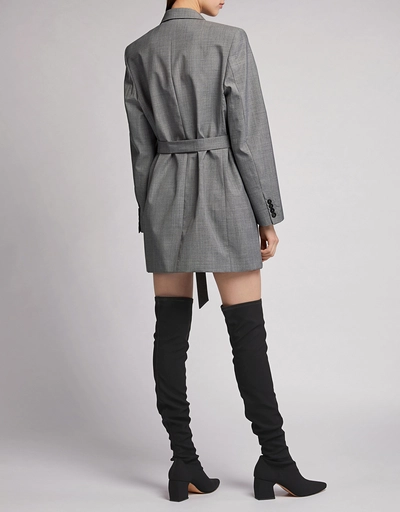 Dignify Plaid Wool-blend Blazer Mini Dress
