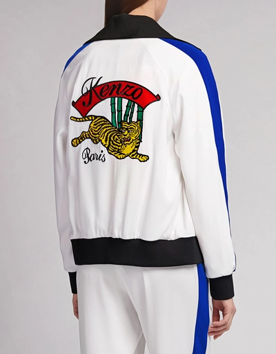 Jumping Tiger Embroidered Crepe Jacket