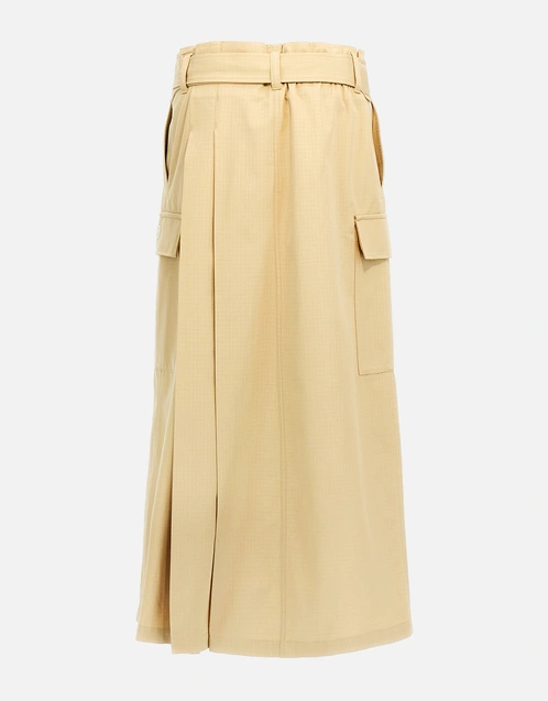 Cargo Long Skirt In Cotton Ripstop
